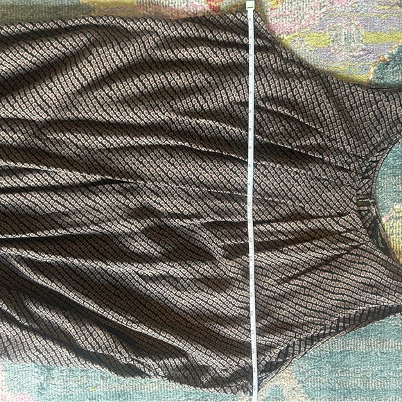 Lucky Brand Purple Black Ditsy Diamond Sleeveless Boho Pocket Dress L - Picture 8 of 10